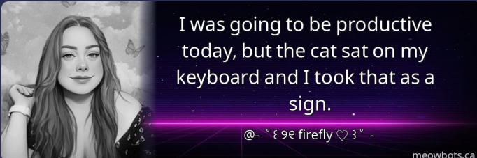 Meow Quotes styled quote card with neon gradient text and a dark background